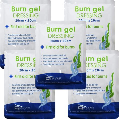 BOX OF 10 First Aid Burn Gel Dressing 10cm X 10cm Medium Size