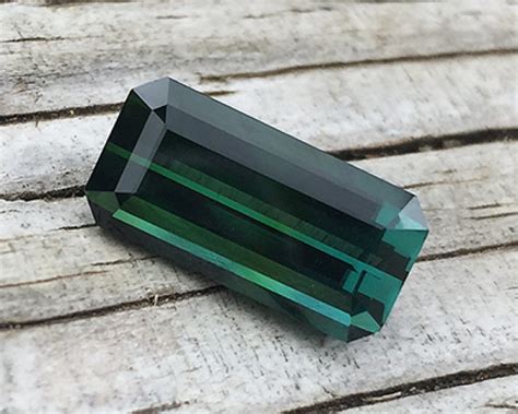 Tourmaline Green Blue Emerald Cut 5.25 carats – Langford Gems