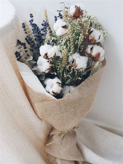 Dried Cotton Lavender Eucalyptus Wheat Flower Bouquet | Singapore – The ...