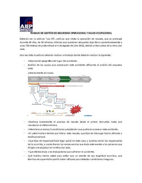 Trabajo De Gesti N De Seguridad Operacional Y Salud Ocupacional Minera