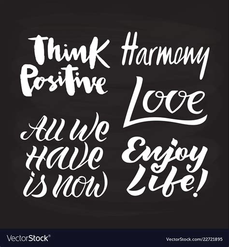 Set Black And White Handwritten Lettering Vector Image