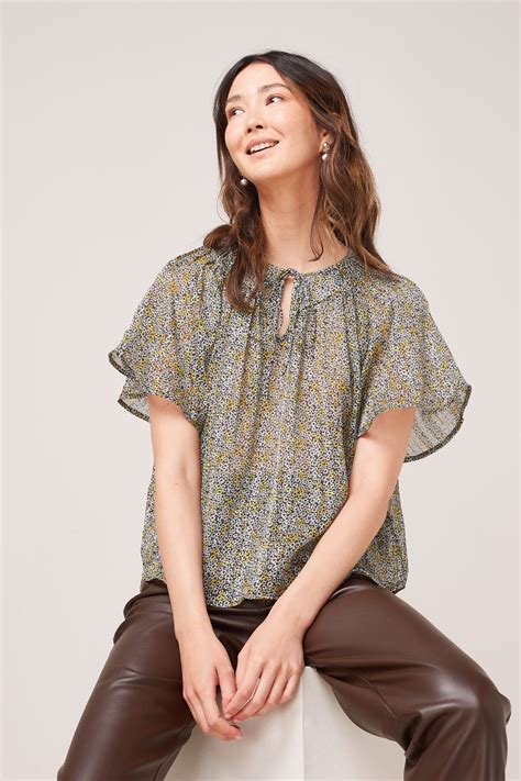 Buy Black Floral Flutter Sleeve Blouse From Next Ireland