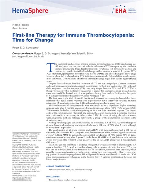 PDF First Line Therapy For Immune Thrombocytopenia Time For Change