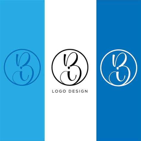 Diseño de logotipo de letra inicial bi Vector Premium