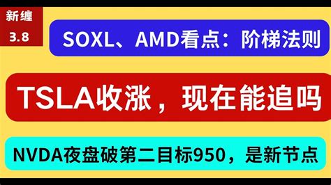 美股TSLA收涨能追吗NVDA 夜盘已到新节点追吗SOXLAMD看点法则长期TSLA NVDA AAPL QQQ MSFT SMCI