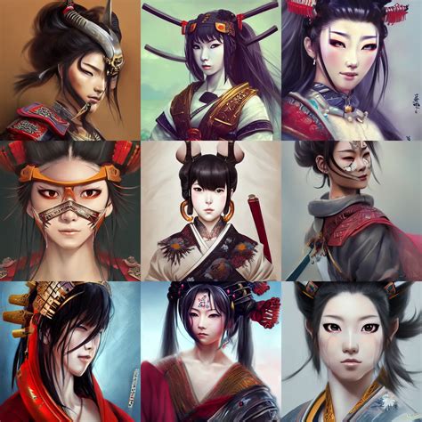 A Realistic Anime Portrait Of A Beautiful Samurai Stable Diffusion