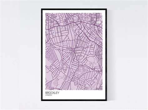 Brockley London Map Art Print Many Colours 350gsm Art | Etsy