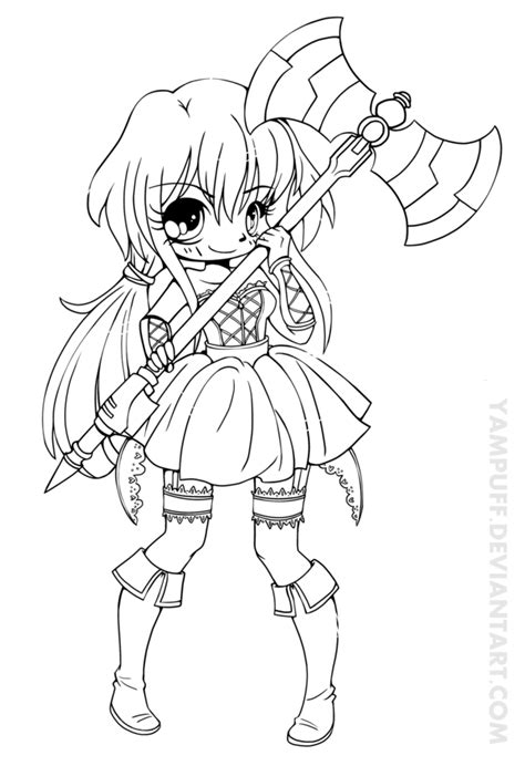 Cute Chibi Lineart Commission Vermillia