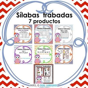 Silabas Trabadas Grupos consonánticos Spanish Blends Activities and