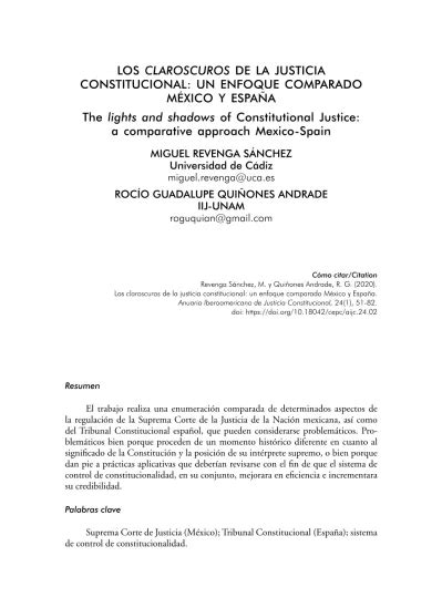 Los Claroscuros De La Justicia Constitucional Un Enfoque Comparado