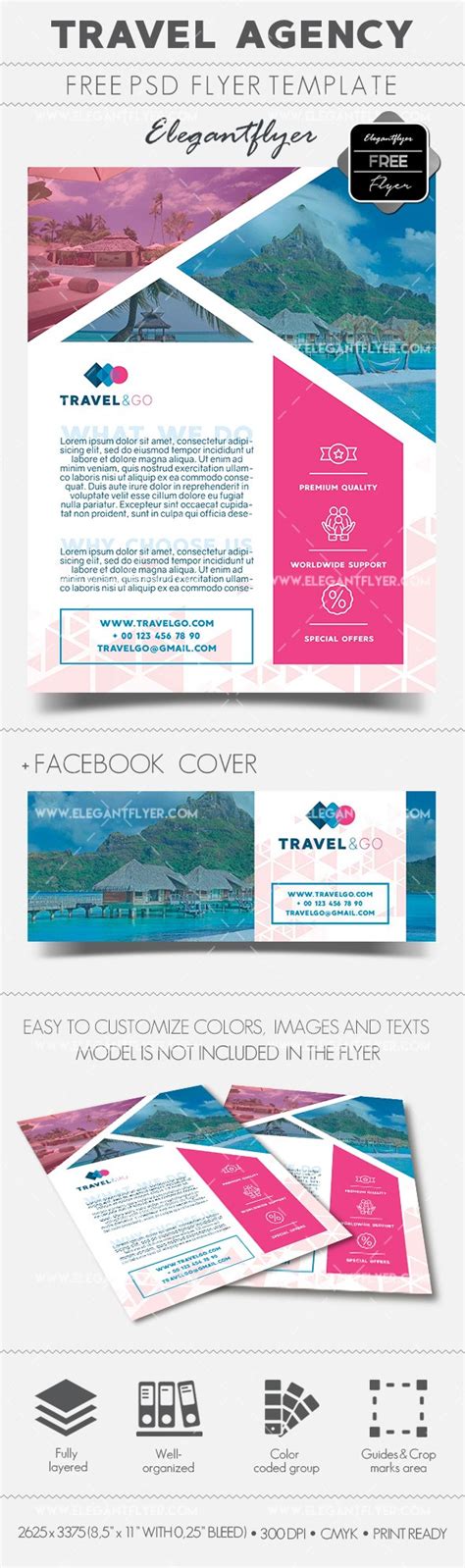 White Professional Travel Agency Flyer Free Flyer Template PSD By