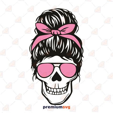 Skull Mom With Glasses Svg Cut File Premiumsvg