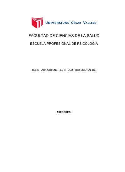 Escuela Profesional De PsicologÍa Facultad De Ciencias De La Salud