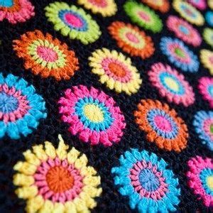 Crochet Pattern Flower Colorful Curtains By Marifu6a Etsy Crochet