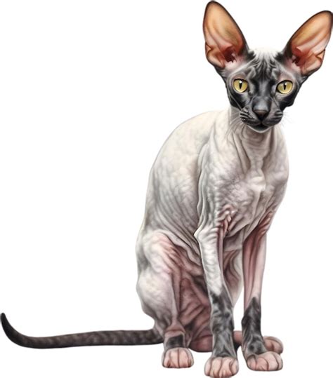 Premium Psd Coloredpencil Sketch Of A Cornish Rex Cat