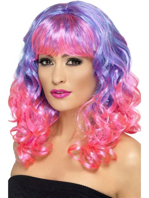 Purple And Pink Divatastic Wig Ombre Wigs Wigs Fancy Dress Wigs