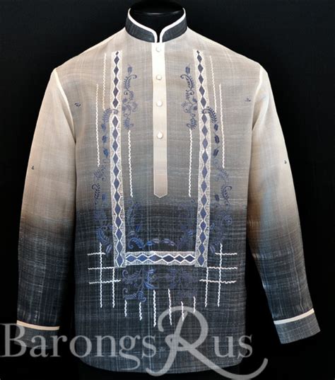 Monochromatic Dark Gray Barong Tagalog 3140 Barongs R Us