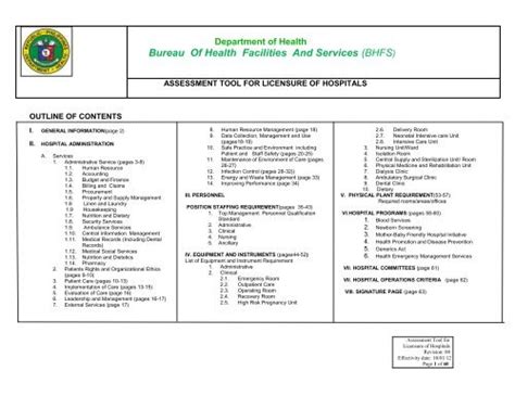 New Assessment Tool For Hospitals DOH Central Luzon