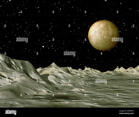 Mercury's moon. Artwork of the hypothetical moon of Mercury, with the ...