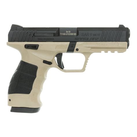 SAR USA SAR9 METE Pistol 9mm 4 4 In Safari Body Black Slide 17 Rd