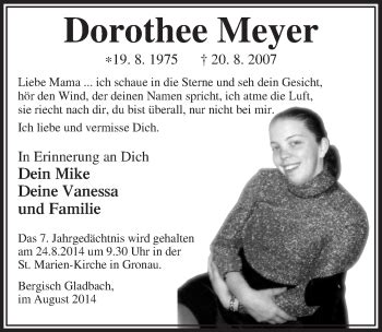 Traueranzeigen Von Dorothee Meyer Wirtrauern