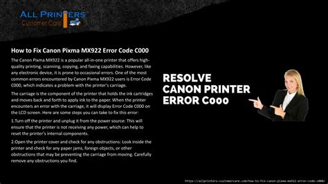 Ppt How To Fix Canon Pixma Mx922 Error Code C000 Powerpoint