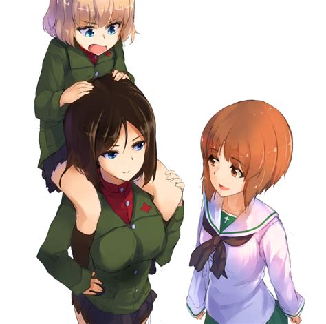 Nishizumi Miho Katyusha And Nonna Girls Und Panzer Drawn By Wawawa