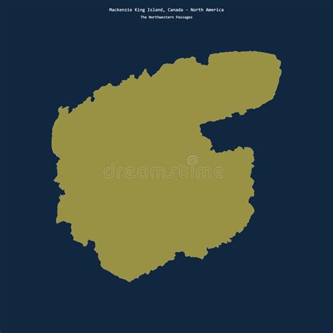 Shape Of Mackenzie King Island Canada Yellow Stock Illustration