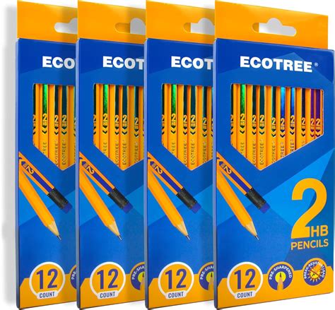 Ecotree Pencils 2 Wood Cased Hb Pencils Pre Sharpened