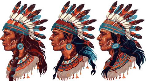 Premium Photo Group Of Native American Men Wearing Traditional Feather Headdresses Suitable