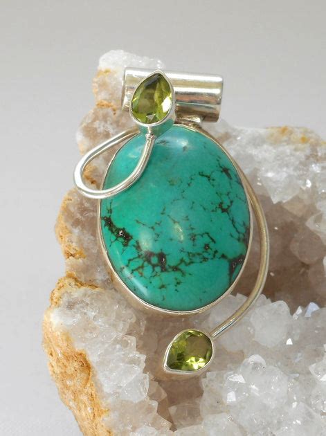 Tibetan Turquoise Pendant 10 With Citrine Quartz Andrea Jaye Collection