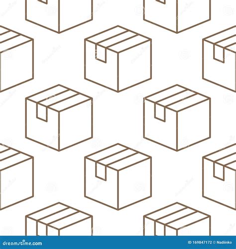 Delivery Box Background Cargo Package Seamless Pattern Various Open