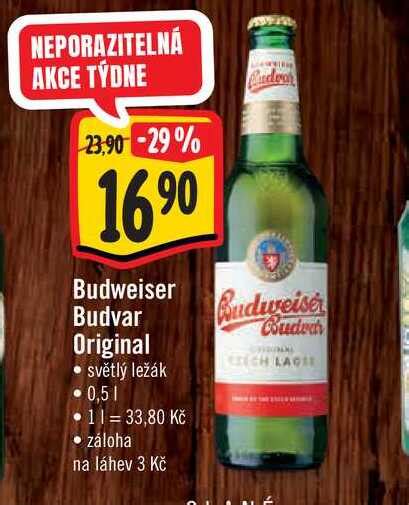 Archiv Budweiser Budvar Original 0 5 L V Akci Platné Do 15 2 2022 Akcniceny Cz