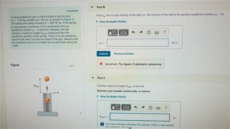 Solved Part B Constants Find Um The Muzzle Velocity Of The Chegg