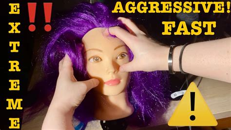 Asmr ⚠️extreme Fast Aggressive Massage Scratching On Mannequin Head Hair Face Soft Speaking Ita