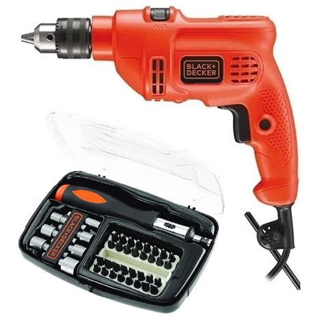 Furadeira De Impacto 3 8 560W TM500 Black Decker Jogo De Pontas