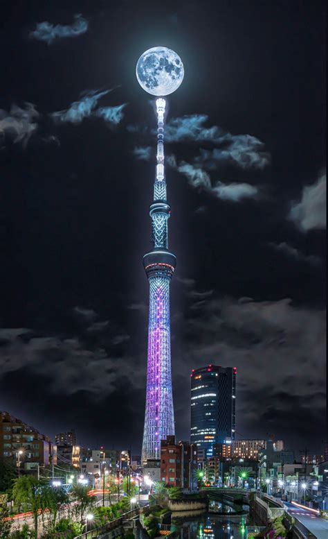 Tokyo Skytree Sunset Painting Futuristic Architecture Tours Japan