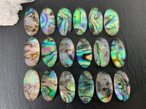 Abalone Crystal Doublet Oval 10x20mm Cabochon Etsy