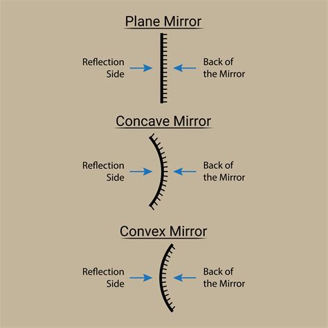 Plane Concave And Convex Mirrors Vector Art At Vecteezy