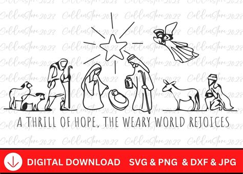 A Thrill Of Hope Nativity Svg Png File Christmas Sublimation File