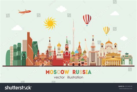 Moscow Skyline Vector Illustration 272140145 Shutterstock