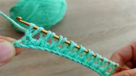 Super Very Very Easy Tunisian Crochet Knitting Model Yapımı Çok Çok