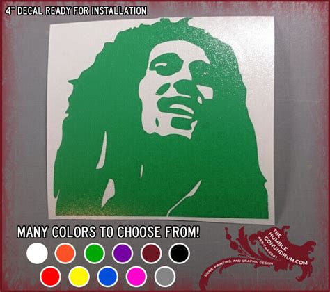 4 Bob Marley Vinyl Sticker Rasta One Love Car Window Decal Music