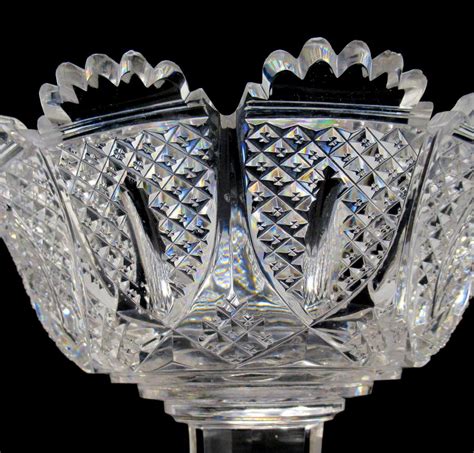 Antique English Stuart Crystal Hand Cut Glass Bowl Victorian Centerpiece Bowl At 1stdibs