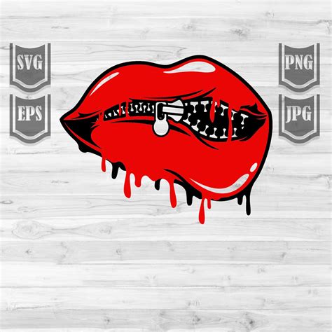 Zipped Lips Svg File Sexy Lips Svg Lips Svg Red Lips Etsy