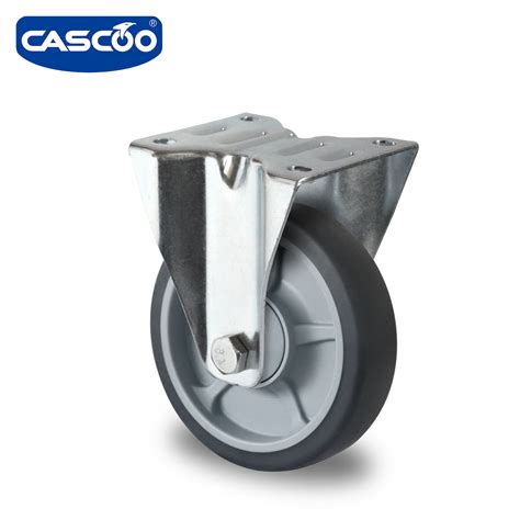 Cascoo Mm Industrial Fixed Caster Thermoplastic Rubber A Wheel For