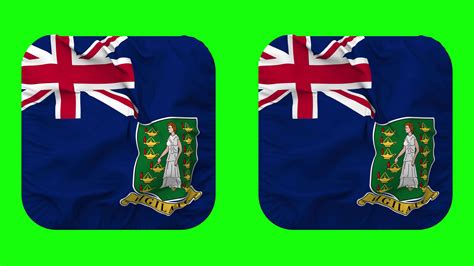 British Virgin Islands BVI Flag In Squire Shape Isolated With Plain