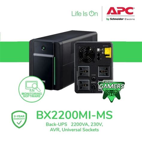 APC BX2200MI MS Back UPS 2200VA 230V AVR Universal Sockets APC UPS