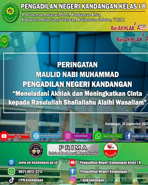 Peringatan Maulid Nabi Muhammad Meneladani Akhlak Dan Meningkatkan