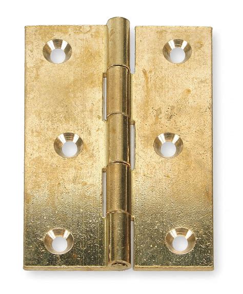 Grainger Approved 3 In X 2 In Butt Hinge With Bright Brass Finish Full Surface Mounting Square